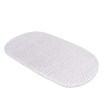 Ely's & Co. Patent Pending Waterproof Bassinet Sheet, No Need for Bassinet Mattress Pad Cover, 2 Pack Neutral Taupe Grey Splash & Stripes,for Baby Girl and Boy