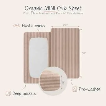 Mini Crib Sheet - Baby Neutral Organic Cotton Fitted Bedding