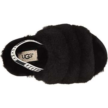 UGG girls Slide Slipper, Black, 6 Toddler US