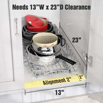 Simple Houseware Under Cabinet Pull Out Sliding Shelf Drawer Organizer, 21" D x 11" W