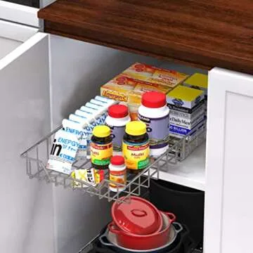 Simple Houseware Under Cabinet Pull Out Sliding Shelf Drawer Organizer, 21" D x 11" W