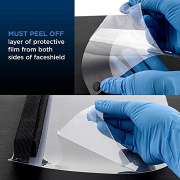 Black Face Shields - Clear 10-Pack for Full Protection