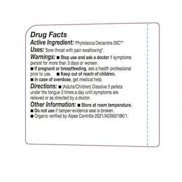 OLLOIS Organic Phytolacca Decandra 30c Homeopathic Relief