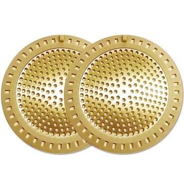 Premium Gold Stainless Steel Silicone Hair Catcher for Shower Drain - 4.75x4.75 Inches