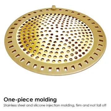 Stainless Steel Silicone Hair Catcher Shower Drain Cover Gold