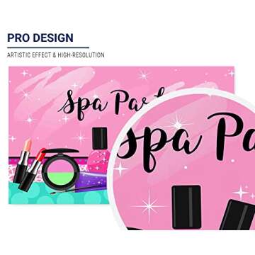 Allenjoy Sparkle Spa Party Backdrop Colorful Make Up Teens Girls Princess Summer Holiday 1st First S...