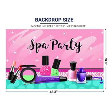 Allenjoy Sparkle Spa Party Backdrop Colorful Make Up Teens Girls Princess Summer Holiday 1st First Sweet 16th Birthday Baby Shower Party Supply Celebrate Background Photo Studio Props Decoration