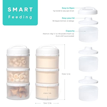 Termichy Stackable Formula Dispenser for Easy Baby Feeding