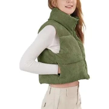 WUEAOA Women's Warm Cropped Puffer Vest for Winter