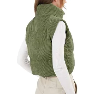 WUEAOA Women's Warm Cropped Puffer Vest for Winter