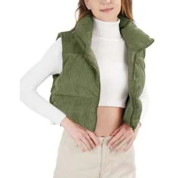 WUEAOA Women's Warm Cropped Puffer Vest for Winter