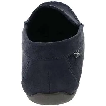 Ralph Lauren Mens' POLO Slipper, Declan Plaid Moccasin House Shoe, Navy, Size 12