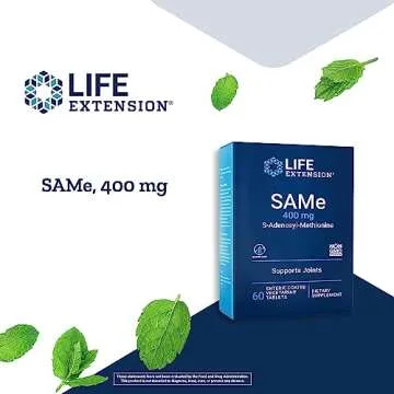Life Extension Same 400mg (S-Adenosyl-Methionine) - Supplement for Joint & Liver Support - Non-GMO, Gluten-Free, Tablet, 60 Count