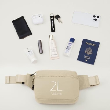 Stylish ODODOS 2L Belt Bag for Travel and Workouts