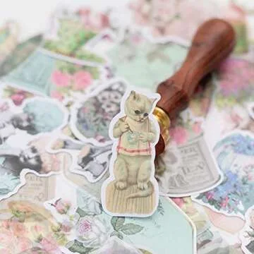 Alideco 80Pcs Vintage Victorian Tea Scrapbooking Stickers Scrapbook Paper Aesthetic Kawaii Girls Stickers for Journaling Assorted Phone Adult