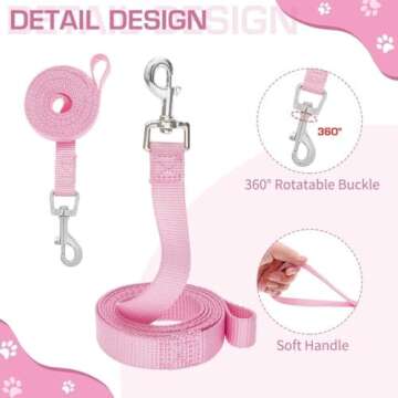 KOOLTAIL Small Dog Harness and Lead Set, Soft Mesh Plaid Puppy Harness with Safety Buckle, Adjustable & Comfortable Padded Reflective Vest for Puppies and Small Breeds Dogs Walking,Pink,X-Small