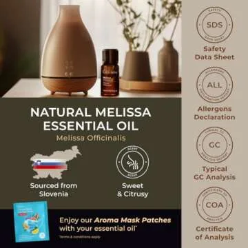 Gya Labs Melissa Essential Oil for Diffuser - 0.34 Fl Oz - 100% Pure Natural Melissa Oil for Skin, DIY Aromatherapy & Candle Making - Sweet & Herbaceous Scent