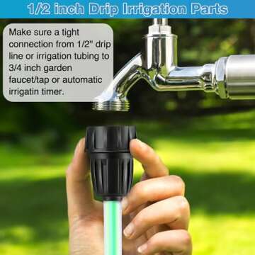 ElectricWise 4 Pcs 15 PSI Drip Irrigation Pressure Regulator Faucet Adapter Kit, 2 Pcs 3/4" FHT x 3/4'' MHT Pressure Regulator, 2 Pcs 1/2 Inch Drip Irrigation Tubing Adapter for Drip Irrigation System