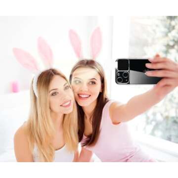 AJDSE Selfie Light for iPhone 15 Case - Rechargeable LED Flash Lighting Case Compatible with Live Stream/Makeup/Video Illuminate for Women - Crystal Clear