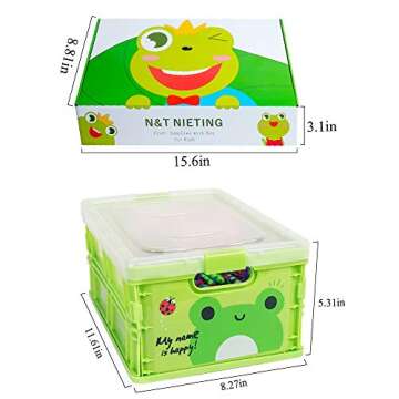 N&T NIETING 1500Pcs Arts and Crafts Supplies for Kids, DIY Kids Arts Crafts Supplies Kit for Toddlers with Pipe Cleaners, Pom Poms, Wiggle Googly Eyes, Folding Storage Box