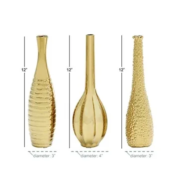 Elegant Decorative Vase Set of 3 - Slim Bottleneck Design