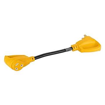 Camco PowerGrip Camper/RV Dogbone Electrical Adapter - Features Heavy-Duty 50-Amp Male and 30-Amp Female Connections - Crafted of 100% Copper 10/3-Gauge Wires & Rated for 125V/3750W (55175)