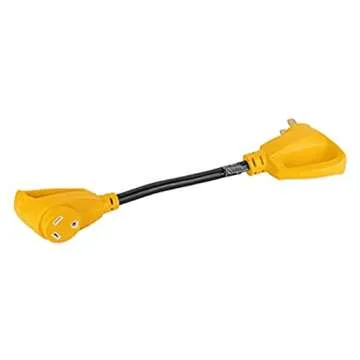 Camco PowerGrip Camper/RV Dogbone Electrical Adapter - Features Heavy-Duty 50-Amp Male and 30-Amp Female Connections - Crafted of 100% Copper 10/3-Gauge Wires & Rated for 125V/3750W (55175)