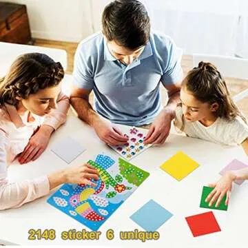 LZHZH Mosaic Sticker Art Kits - Creative DIY Fun for Kids