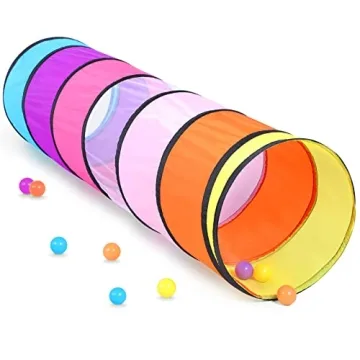 SweHouse Colorful Play Tent Tunnel for Babies and Kids - Mesh Windows, Indoor Outdoor Fun