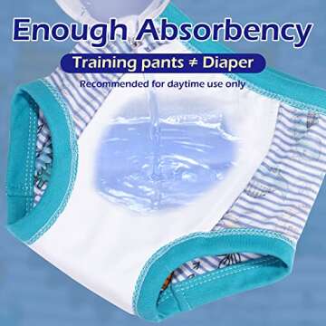BIG ELEPHANT 10 Pack Toddler Potty Training Pants, Absorbent Underwear for Baby Boys, 12-24 Months
