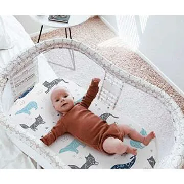 Stretch Fitted Bassinet Sheet Set BROLEX 2 Pack Cradle Sheets for Bassinet Pad/Mattress,Unisex Boys Girls,Ultra Soft,Space Planet