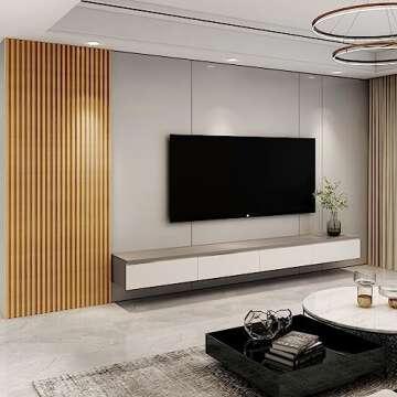 Art3d 8-Pack 96 x 6in. WPC Acoustic Slat Wall Panel for Modern Interior Decor, TV Background, Living...