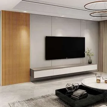 Art3d 8-Pack 96 x 6in. WPC Acoustic Slat Wall Panel for Modern Interior Decor, TV Background, Living...