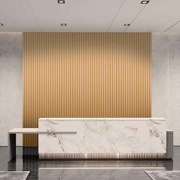 Art3d 8-Pack 96 x 6in. WPC Acoustic Slat Wall Panel for Modern Interior Decor, TV Background, Living Room, Oak