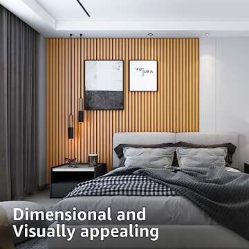 Art3d 8-Pack 96 x 6in. WPC Acoustic Slat Wall Panel for Modern Interior Decor, TV Background, Living Room, Oak