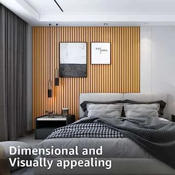 Art3d 8-Pack 96 x 6in. WPC Acoustic Slat Wall Panel for Modern Interior Decor, TV Background, Living Room, Oak