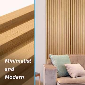 Art3d 8-Pack 96 x 6in. WPC Acoustic Slat Wall Panel for Modern Interior Decor, TV Background, Living Room, Oak