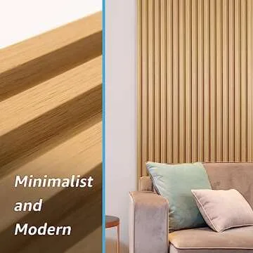 Art3d 8-Pack 96 x 6in. WPC Acoustic Slat Wall Panel for Modern Interior Decor, TV Background, Living Room, Oak