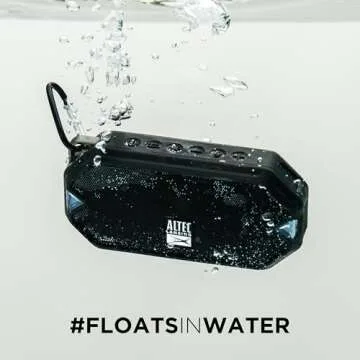 Altec Lansing - HydraMini Wireless Bluetooth Speaker, IP67 Waterproof USB C Rechargeable Battery with 6 Hours Playtime, Compact, Shockproof, Snowproof, Everything Proof (Black)