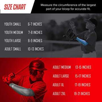 BUCWILD SPORTS Compression Arm Sleeve - Youth & Adult Sizes - Baseball Football Basketball Sports (1...