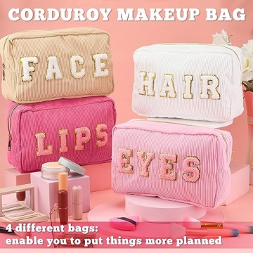 Buy Cute Pinkunn Chenille Makeup Bag Set for Women