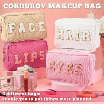 Buy Cute Pinkunn Chenille Makeup Bag Set for Women