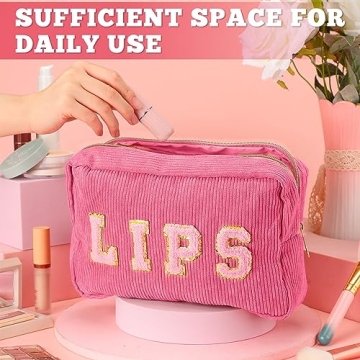Buy Cute Pinkunn Chenille Makeup Bag Set for Women