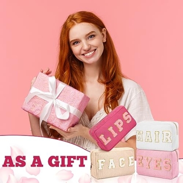 Buy Cute Pinkunn Chenille Makeup Bag Set for Women