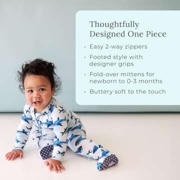 Posh Peanut Viscose from Bamboo Baby Pajamas & 2 Way Zipper Sleepers with Designer Footie Grips - Al...
