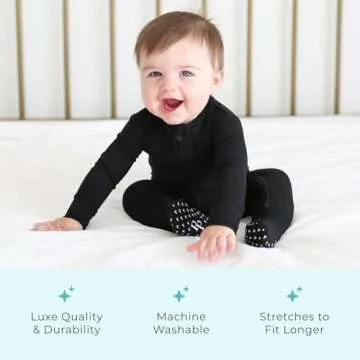 Posh Peanut Viscose from Bamboo Baby Pajamas & 2 Way Zipper Sleepers with Designer Footie Grips - All-Day Baby Clothes or PJs (3-6 Months) Construction Cars