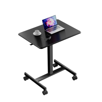 JUNHEDAMAI Mobile Standing Desk Adjustable Height with Lockable Wheels