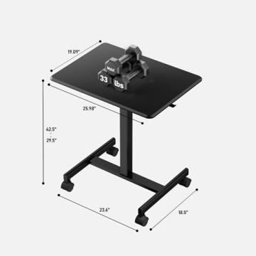 JUNHEDAMAI Adjustable Mobile Standing Desk for Home Office