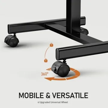 JUNHEDAMAI Adjustable Mobile Standing Desk for Home Office