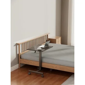 JUNHEDAMAI Adjustable Mobile Standing Desk for Home Office